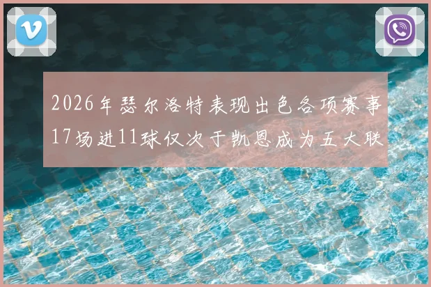 2026年瑟尔洛特表现出色各项赛事17场进11球仅次于凯恩成为五大联赛新星
